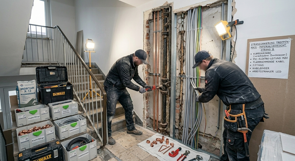 Strangsanierung und Elektrikarbeiten